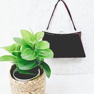 Preston & York Dark Cranberry Velvet Kisslock Evening Bag Purse